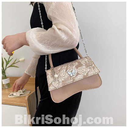 new style girly chain messenge r bag with butterfly  N/A